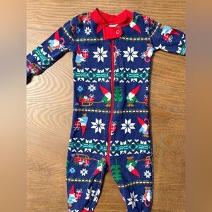 Hanna Andersson Navy Blue Red Green Holiday Gnome Footie